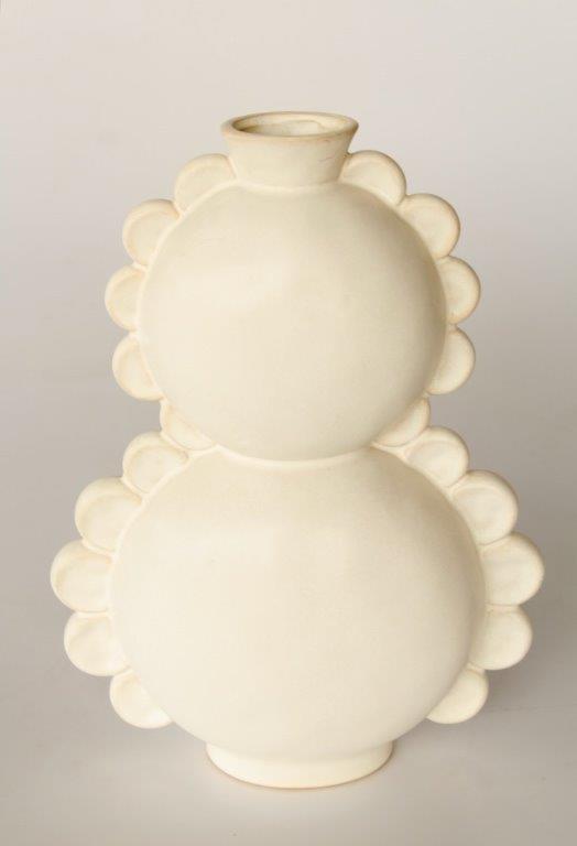 Tall Ceramic Vase Frill Edge